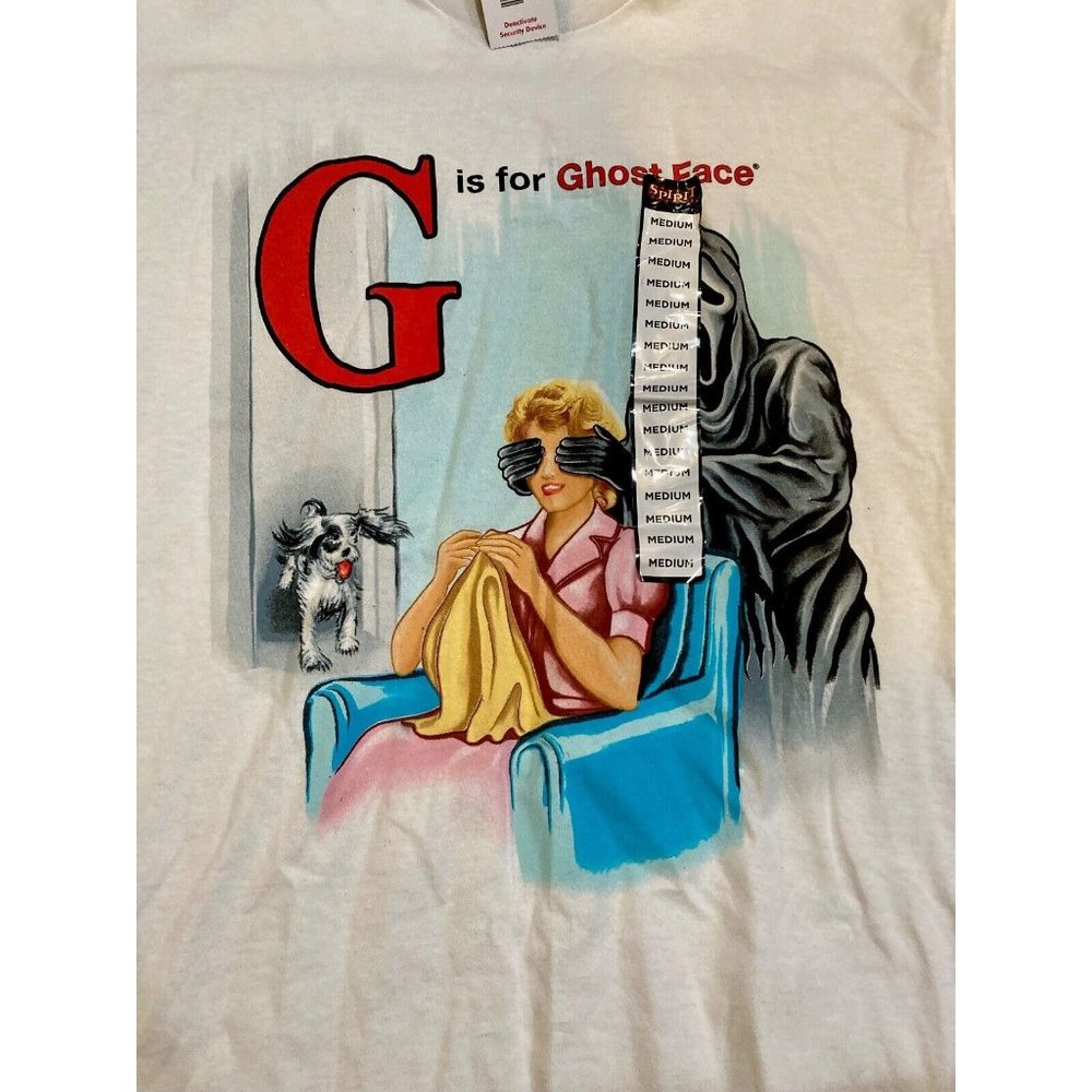 Scream Ghost Face G is for Ghostface Spirit Halloween T-shirt Sz M NWT - Picture 3 of 6